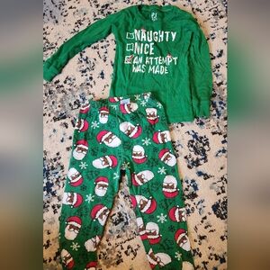 The Children's Place Green Santa Pajama Set